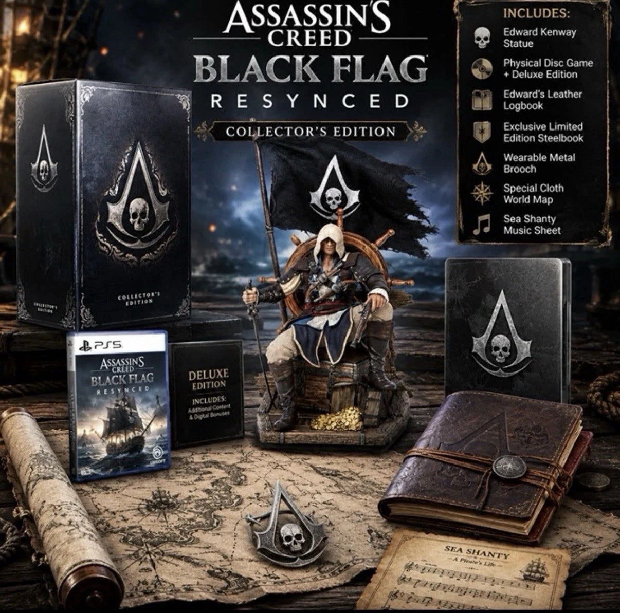 Assassin's Creed Black Flag Resynced Collectors Edition PS5 IN HAND BRAND NEW